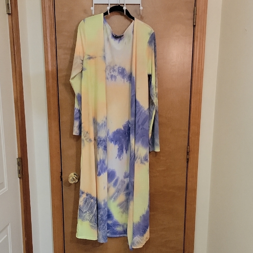 Tie-Dye Long Cardigan